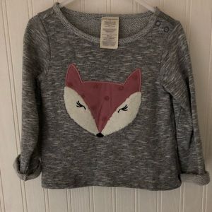 Gray and pink fox sweater